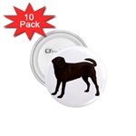 BW Chocolate Labrador Retriever Dog Gifts 1.75  Button (10 pack) 