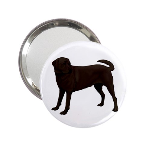 BW Chocolate Labrador Retriever Dog Gifts 2.25  Handbag Mirror from UrbanLoad.com Front