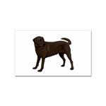 BW Chocolate Labrador Retriever Dog Gifts Sticker Rectangular (10 pack)
