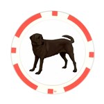 BW Chocolate Labrador Retriever Dog Gifts Poker Chip Card Guard (10 pack)
