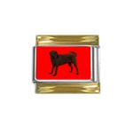 Chocolate Labrador Retriever Dog Gifts BR Gold Trim Italian Charm (9mm)