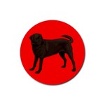 Chocolate Labrador Retriever Dog Gifts BR Rubber Round Coaster (4 pack)