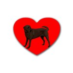 Chocolate Labrador Retriever Dog Gifts BR Heart Coaster (4 pack)