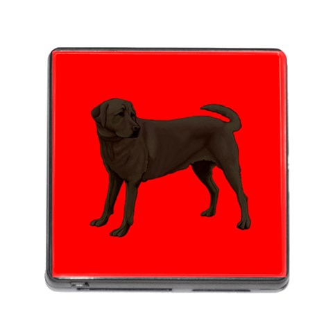 Chocolate Labrador Retriever Dog Gifts BR Memory Card Reader with Storage (Square) from UrbanLoad.com Front