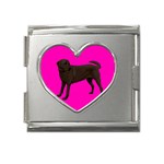 Chocolate Labrador Retriever Dog Gifts BP Mega Link Heart Italian Charm (18mm)