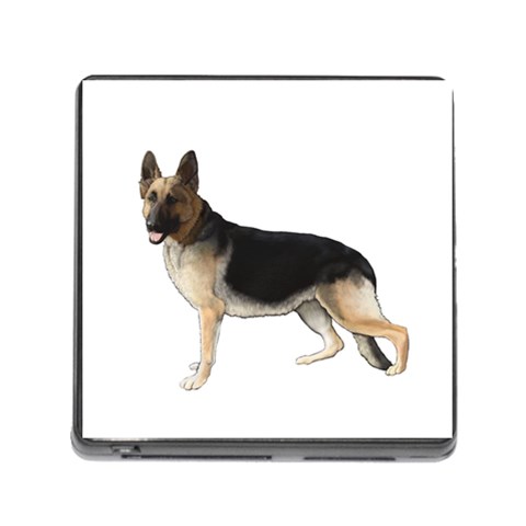 German Shepherd Alsatian Dog Gifts BW Memory Card Reader with Storage (Square) from UrbanLoad.com Front