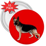 German Shepherd Alsatian Dog Gifts BR 3  Button (10 pack)