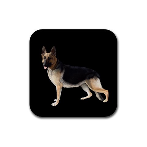 German Shepherd Alsatian Dog Gifts BB Rubber Square Coaster (4 pack) from UrbanLoad.com Front