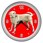Yellow Labrador Retriever Wall Clock (Silver)
