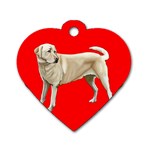 Yellow Labrador Retriever Dog Tag Heart (One Side)