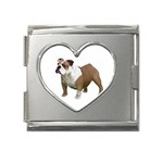 British Bulldog Gifts BW Mega Link Heart Italian Charm (18mm)