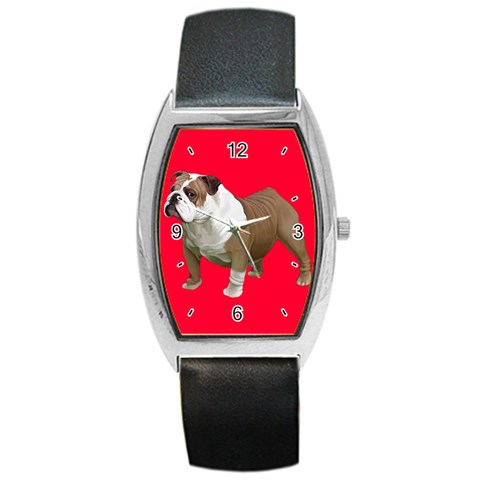 British Bulldog Gifts BR Barrel Style Metal Watch from UrbanLoad.com Front