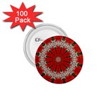 Red Flower 1.75  Button (100 pack) 