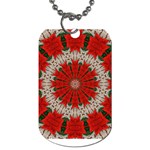 Red Flower Dog Tag (Two Sides)