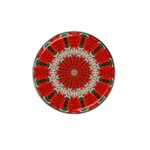 Red Flower Hat Clip Ball Marker (4 pack)