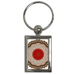 Red Center Doily Key Chain (Rectangle)