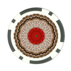 Red Center Doily Poker Chip Card Guard (10 pack) from UrbanLoad.com Front