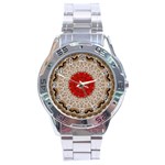 Red Center Doily Stainless Steel Analogue Men’s Watch