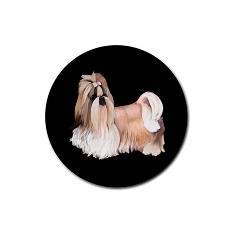 Shih Tzu Dog Gifts BB Rubber Round Coaster (4 pack) from UrbanLoad.com Front