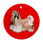 Shih Tzu Dog Gifts BR Round Ornament (Two Sides)