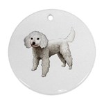 White Poodle Dog Gifts BW Ornament (Round)