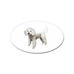White Poodle Dog Gifts BW Sticker (Oval)
