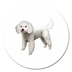 White Poodle Dog Gifts BW Magnet 5  (Round)