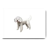 White Poodle Dog Gifts BW Large Doormat