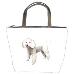 White Poodle Dog Gifts BW Bucket Bag from UrbanLoad.com Front