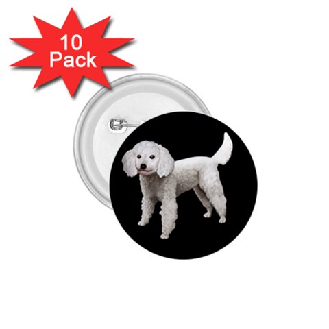White Poodle Dog Gifts BB 1.75  Button (10 pack)  from UrbanLoad.com Front