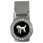 White Poodle Dog Gifts BB Money Clip (CZ)