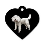 White Poodle Dog Gifts BB Dog Tag Heart (One Side)