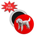 White Poodle Dog Gifts BR 1.75  Magnet (10 pack) 