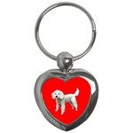 White Poodle Dog Gifts BR Key Chain (Heart)