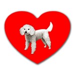 White Poodle Dog Gifts BR Mousepad (Heart)