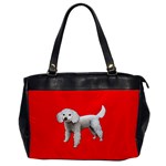 White Poodle Dog Gifts BR Oversize Office Handbag (One Side)