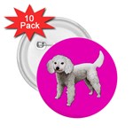 White Poodle Dog Gifts BP 2.25  Button (10 pack)
