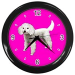 White Poodle Dog Gifts BP Wall Clock (Black)