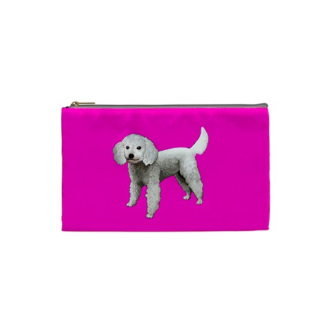 White Poodle Dog Gifts BP Cosmetic Bag (Small) from UrbanLoad.com Front
