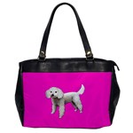 White Poodle Dog Gifts BP Oversize Office Handbag (One Side)