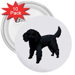 Black Poodle Dog Gifts BW 3  Button (10 pack)