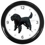Black Poodle Dog Gifts BW Wall Clock (Black)