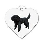 Black Poodle Dog Gifts BW Dog Tag Heart (One Side)