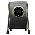 Black Poodle Dog Gifts BB Pen Holder Desk Clock