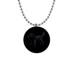 Black Poodle Dog Gifts BB 1  Button Necklace