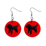 Black Poodle Dog Gifts BR 1  Button Earrings