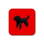 Black Poodle Dog Gifts BR Rubber Square Coaster (4 pack)