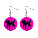Black Poodle Dog Gifts BP 1  Button Earrings