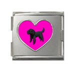 Black Poodle Dog Gifts BP Mega Link Heart Italian Charm (18mm)