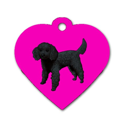 Black Poodle Dog Gifts BP Dog Tag Heart (One Side) from UrbanLoad.com Front